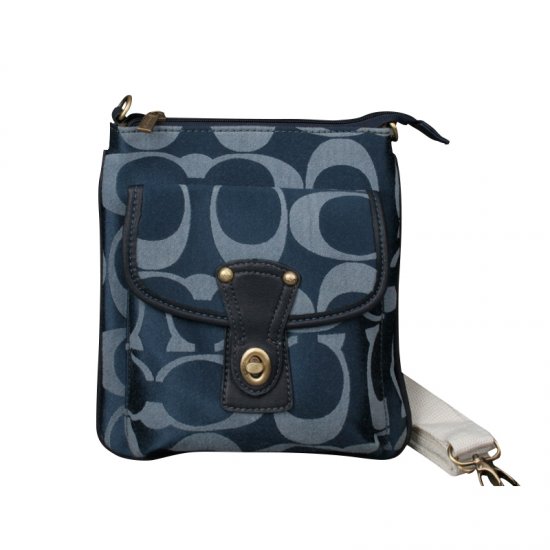 Coach Turnlock Signature Small Blue Crossbody Bags EPI | Coach Outlet Canada
